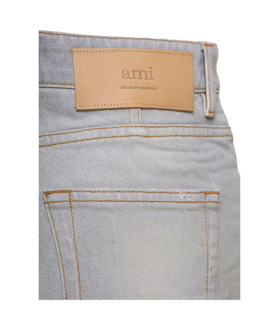 Ami Alexandre Mattiussi Grey Five-pocket Bootcut Jeans In