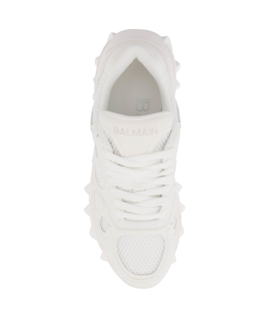 スニーカー B-East Sneakers - Balmain - Leather - White Balmain B-East Leather & Mesh Sneakers | Saks Fifth Avenue