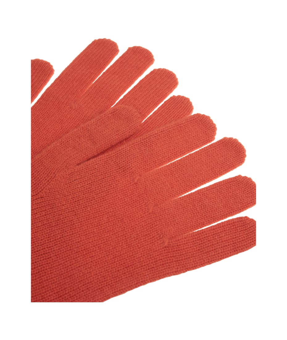 Max Mara Wool Orange Conio Gloves in Red Womens Gloves Max Mara Gloves 