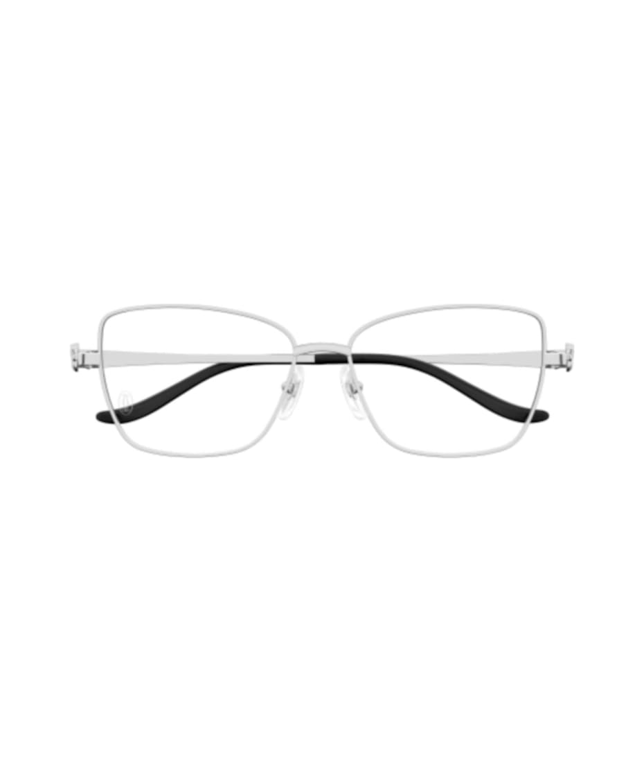 メガネ Cartier Cartier - CT0523O - 002 silver silver transpa Cartier Panthere CT0523O 002 Glasses - US