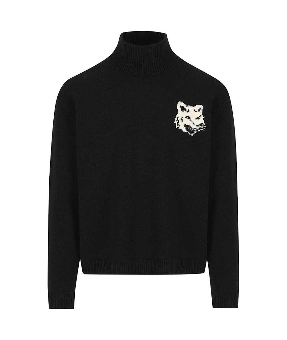 【送料&関税込】Maison KitsunAC Fox Head Intarsia-knit Turtl Maison Kitsuné Fox Head Intarsia-knit Turtleneck Jumper