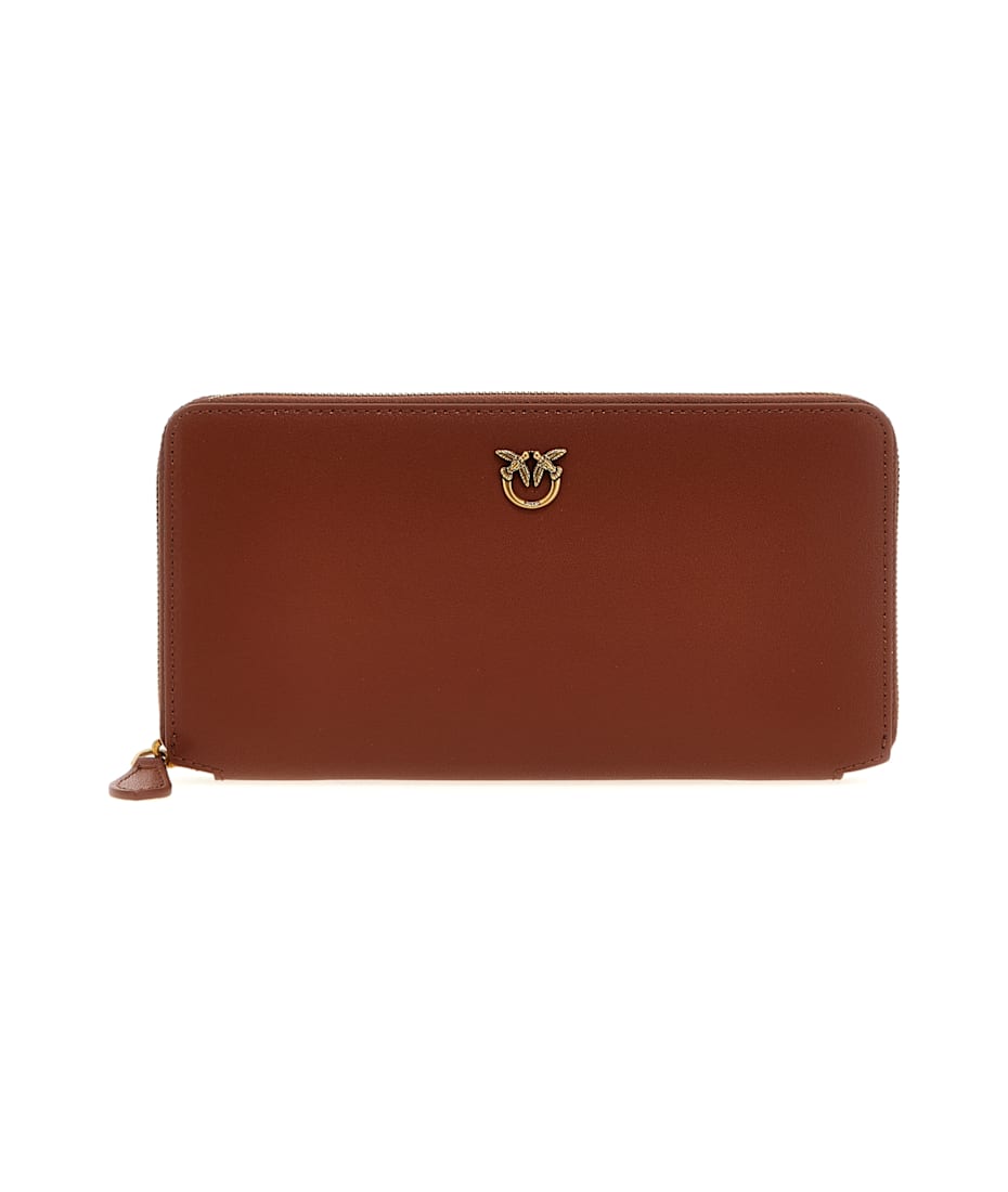 長財布 PINKO SS25 'Ryder' wallet (100250A0GK C83Q) Pinko - Ryder leather zip around wallet black - The Corner