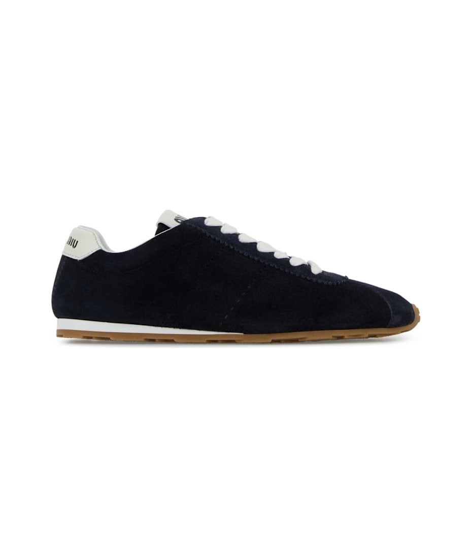 スニーカー MIUMIU NAVY BLUE SUEDE PLUME SNEAKERS Navy Plume Suede Sneakers | Miu Miu