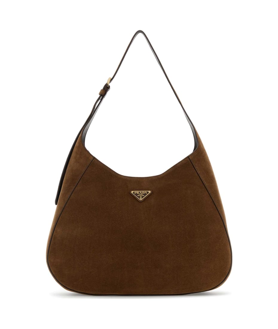 ショルダーバッグ・ポシェット PRADA Woman Shoulder bag Brown 1BC2552C4S F0324 Cocoa Brown Prada Demi-lune Large Suede Shoulder Bag | PRADA