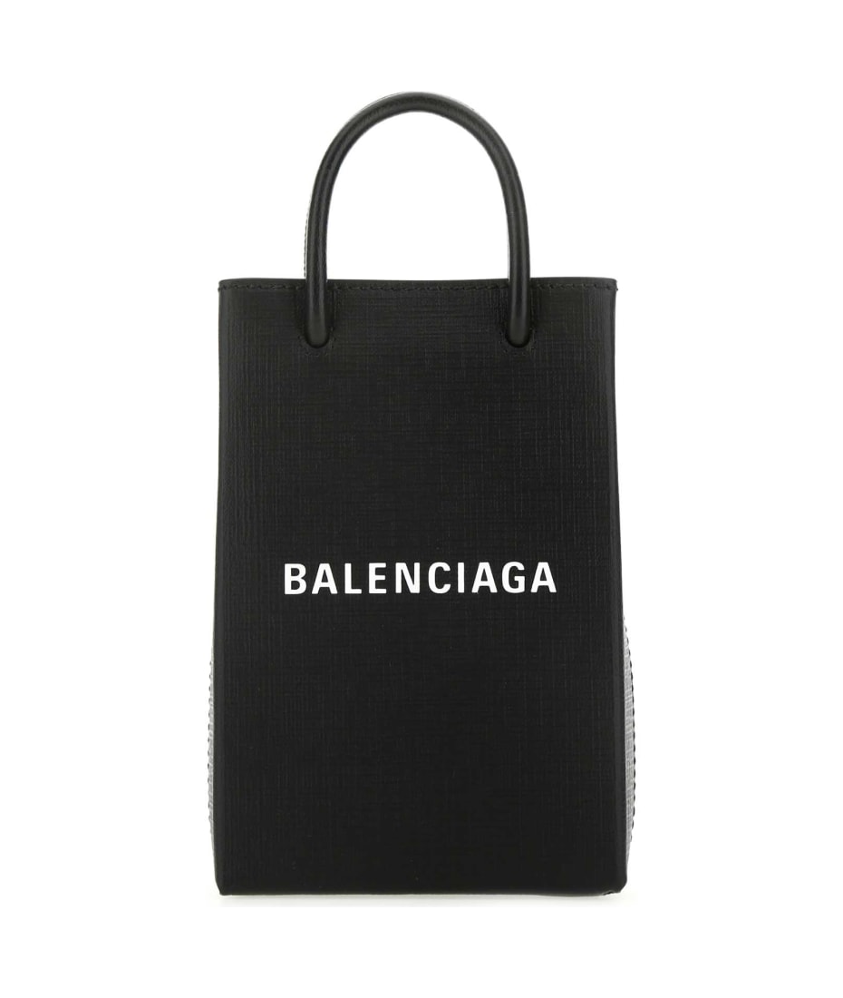 バッグ BALENCIAGA BB LOGO LEATHER TOTE HAND BAG Auth BALENCIAGA Zipper Tote bag Hand bag Canvas Leather BB