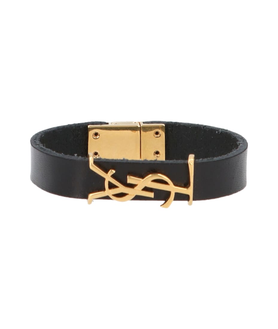 ブレスレット Saint Laurent BRACELET (7088150IH0R 1000) CASSANDRE bracelet in leather | Saint Laurent | YSL US