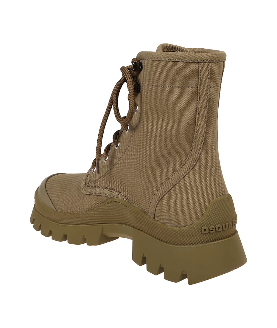 Dsquared2 Garden Military Tank Cambat Ankle Boots - Militare
