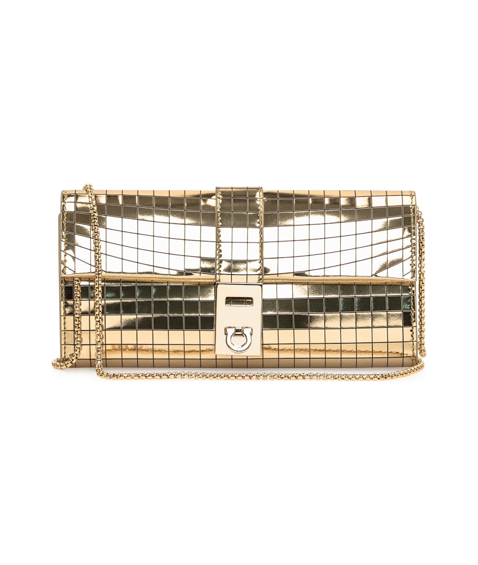 財布・小物その他 FERRAGAMO 'Lux gold' wallet on chain Ferragamo Lux Gold Wallet On Chain - Gold - Women