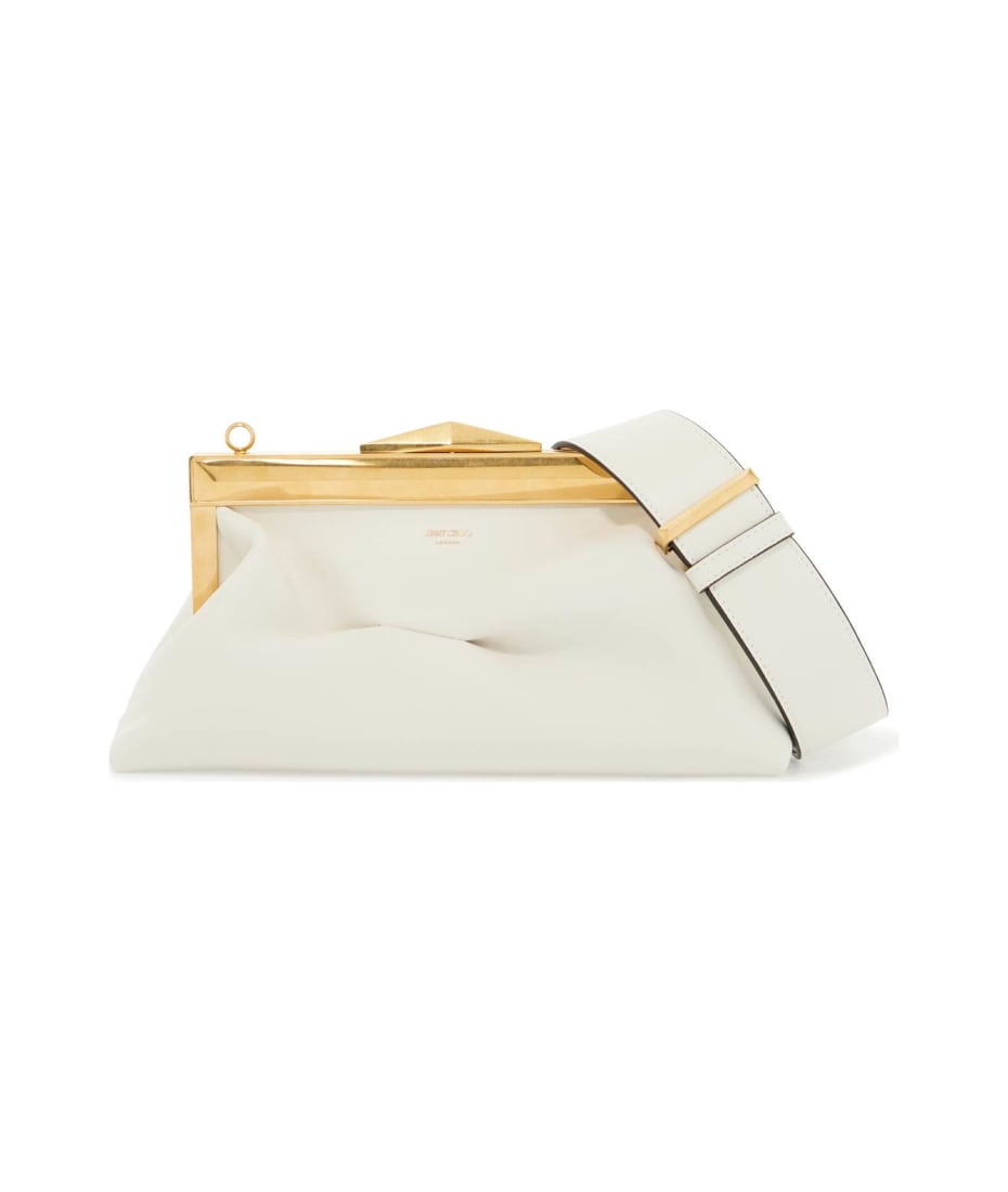 Diamond Frame Clutch/S | Black Calf Leather Clutch | JIMMY CHOO