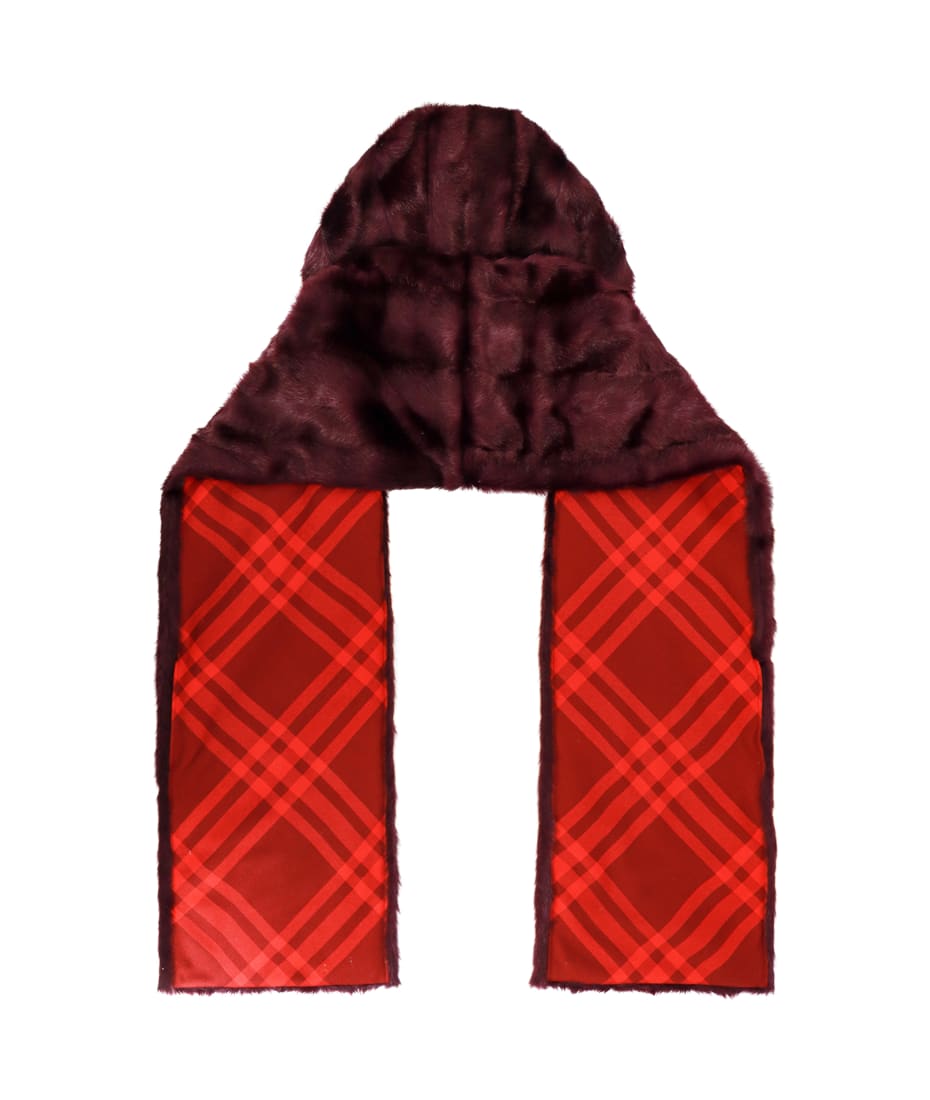 マフラー・ストール Burberry SS24 Eco fur hooded scarf (8079141 CLOVE) Burberry SS24 Eco fur hooded scarf (8079141 CLOVE) (Burberry