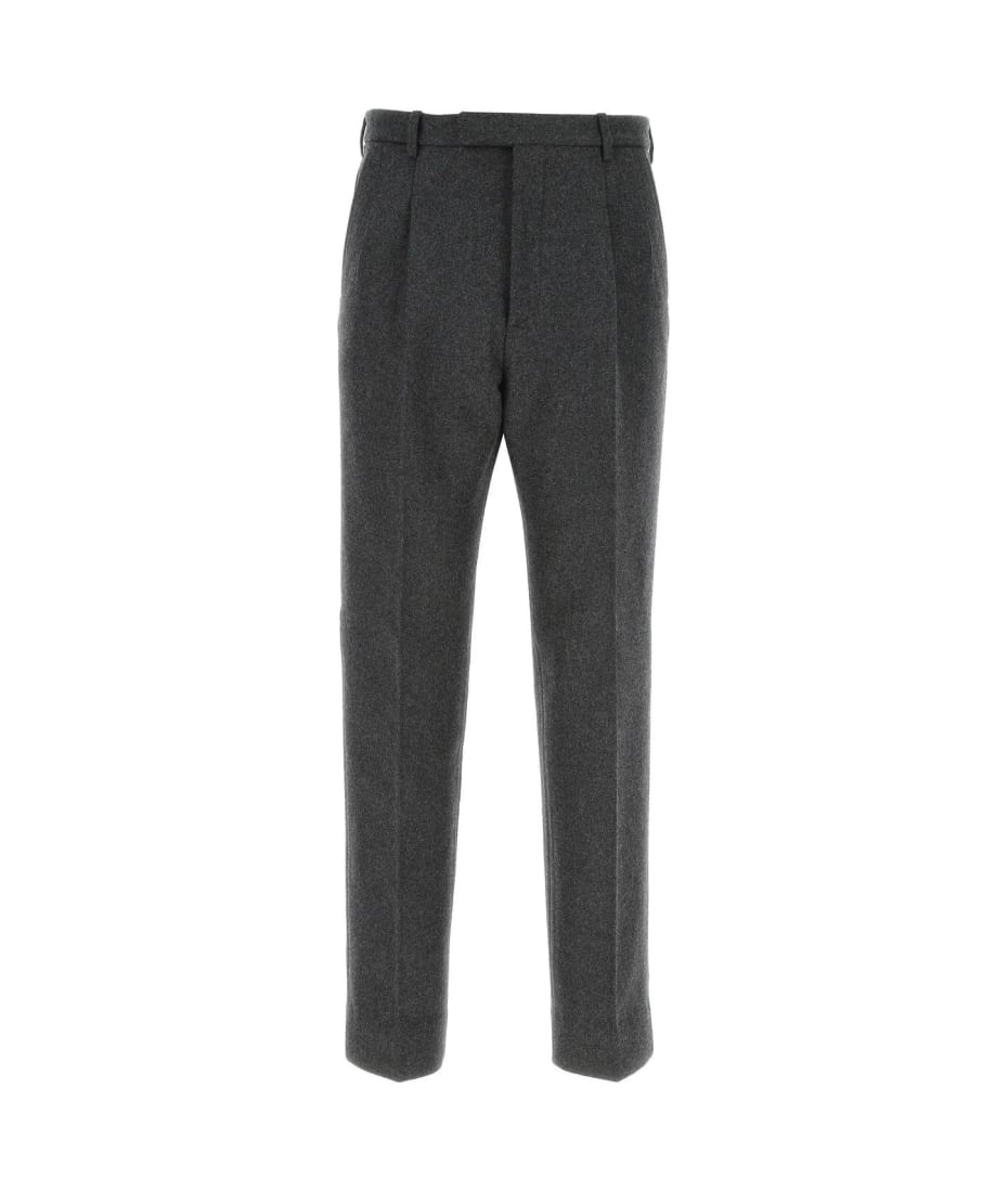 パンツ GUCCI DARK GREY WOOL WIDE TROUSERS Gucci Dark Grey Wool Blend Pant | italist