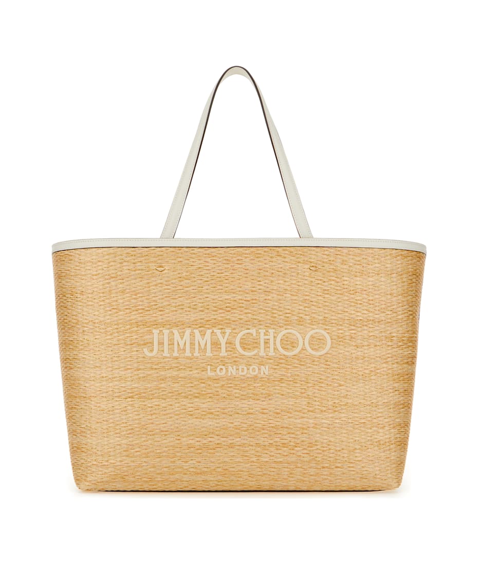 ◆正規品・新品◆Jimmy Choo Beige Raffia Mini Marli Handbag Jimmy Choo Raffia Small Marli Shopping Bag | italist, ALWAYS