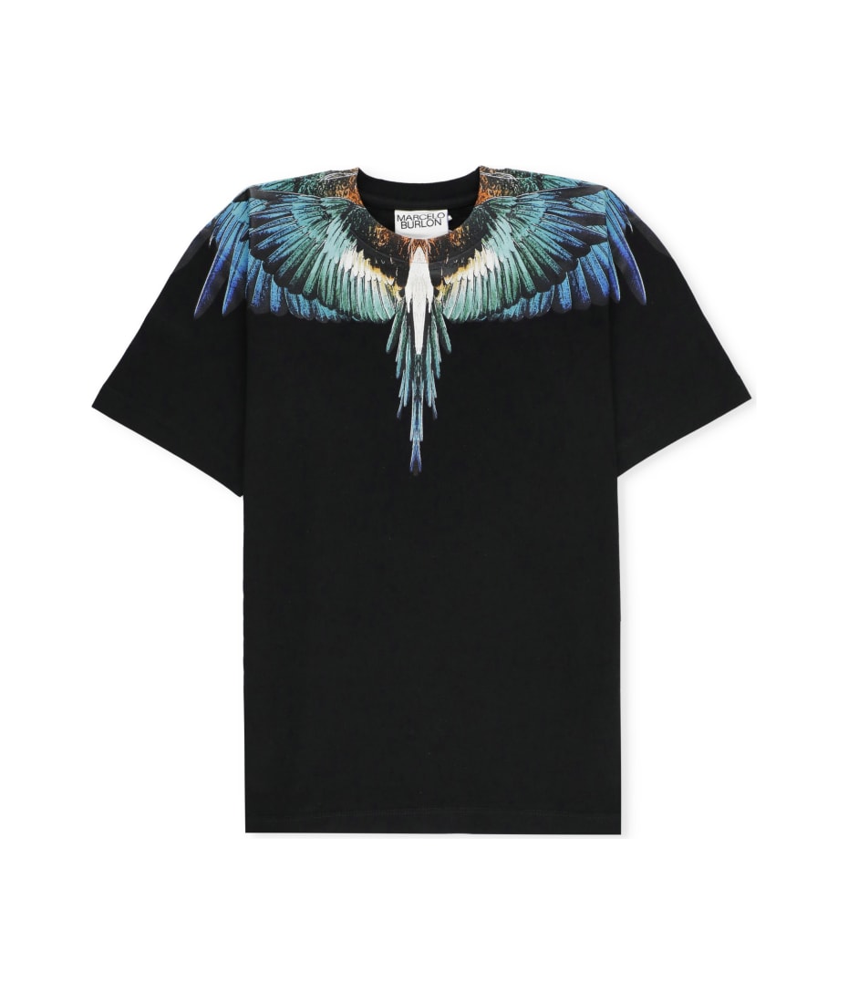 マルセロバーロン メンズ Tシャツ トップス Icon Wings T-shirt Black
