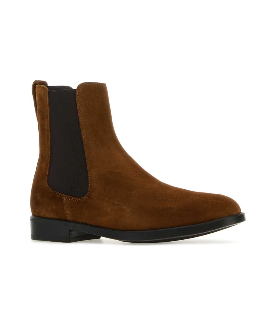 Tom Ford Caramel Suede Ankle Boots - TOBACCO
