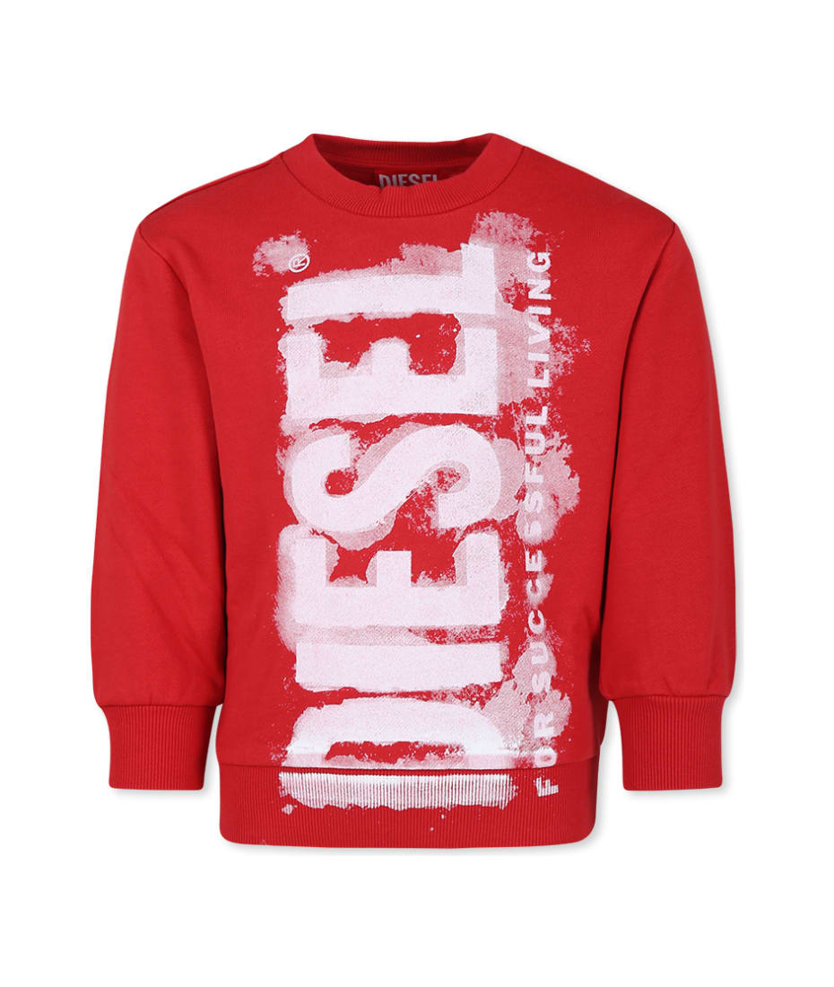 Red Sweatshirt For Boy With Logo