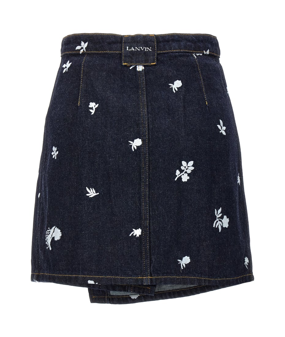 スカート LANVIN All-over embroidery skirt Blue Lanvin All-over Embroidery Skirt | italist