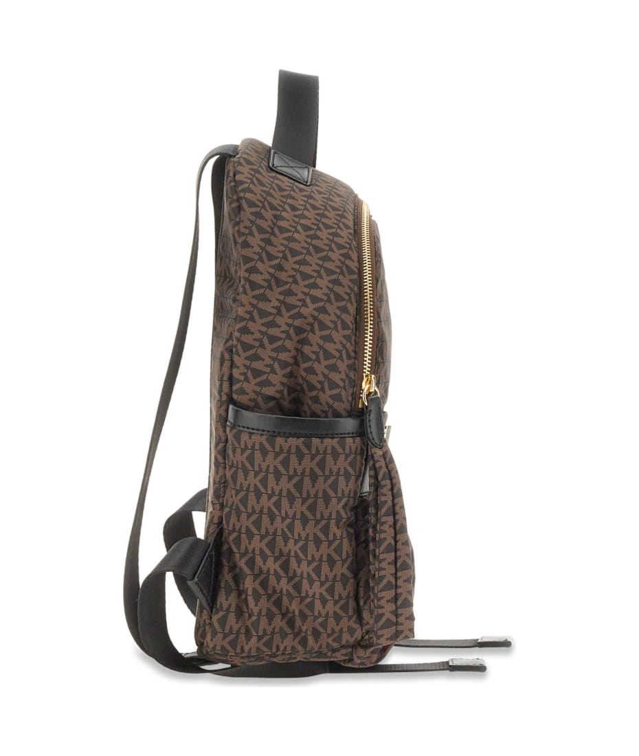 Michael Michael Kors Md Backpack With Monogram Print In Multicolor