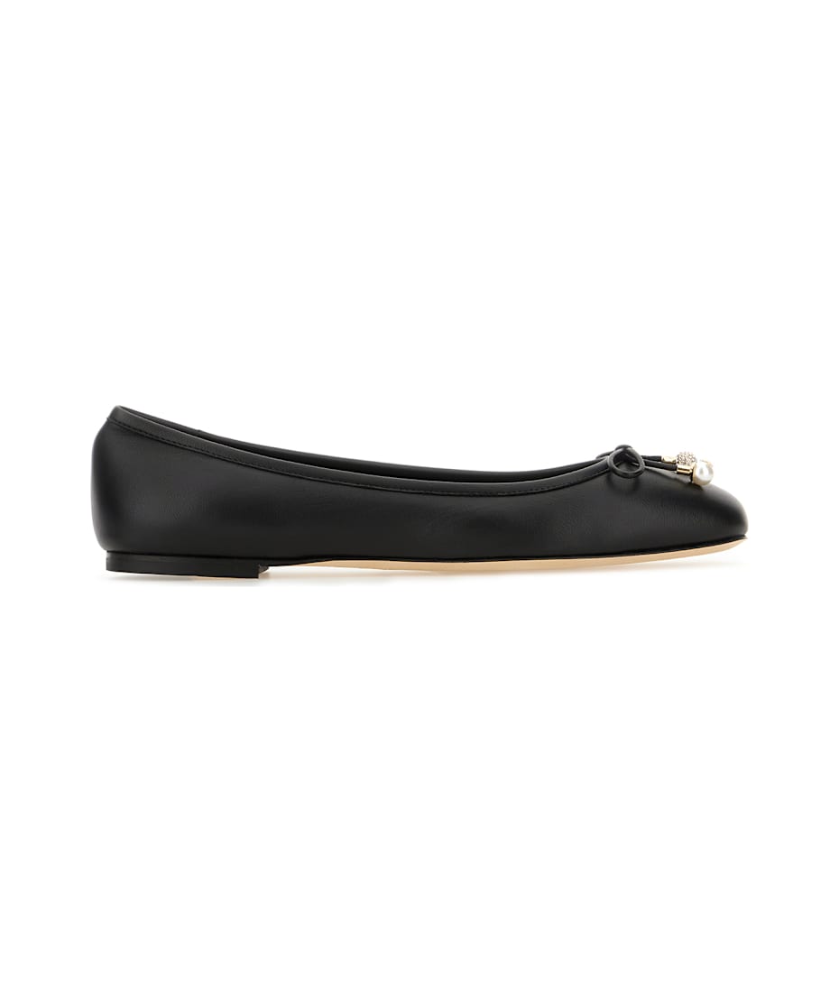 Jimmy Choo Black Nappa Leather Ballerinas | italist, ALWAYS