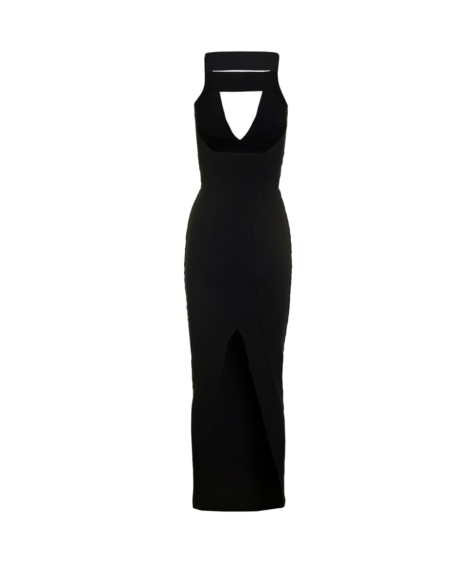 RICK OWENS★BLACK VISCOSE DRESS Rick Owens Maxi Black Dress With Cut-out In Viscose Blend