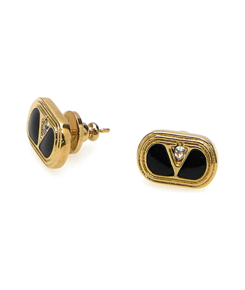 ピアス VALENTINO TWO-TONE ENAMEL AND L VLOGO EARRINGS Valentino Garavani Two-tone Enamel And Metal Vlogo Earrings
