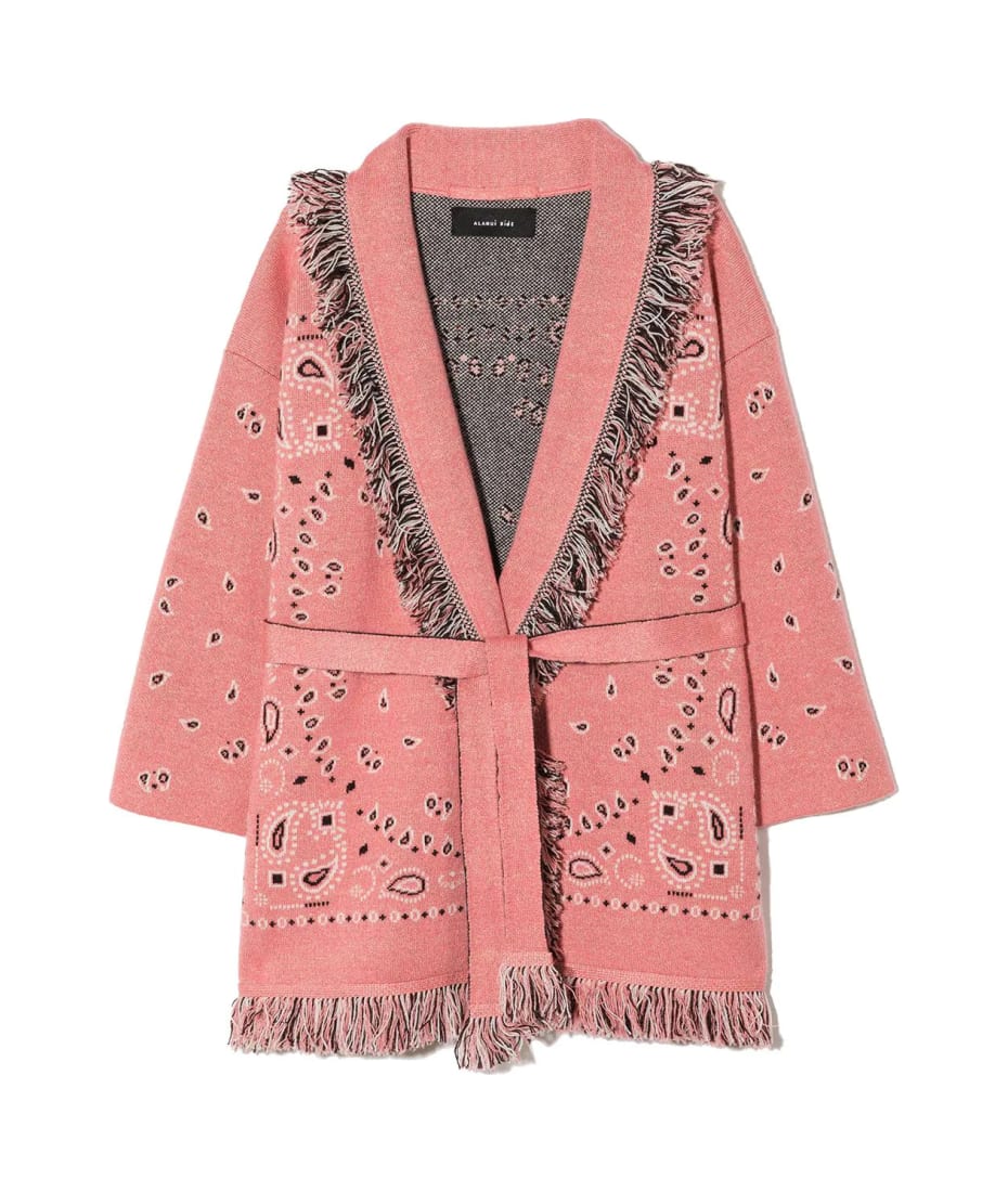 Alanui Kids Pink Bandana Jacquard Icon Cardigan italist, ALWAYS