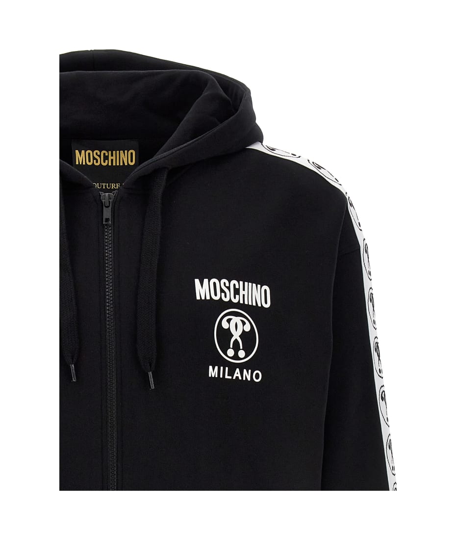 【送料&関税込】Moschino Double Question Mark Hoodie Moschino Holographic moschino hoodie - Black - Men