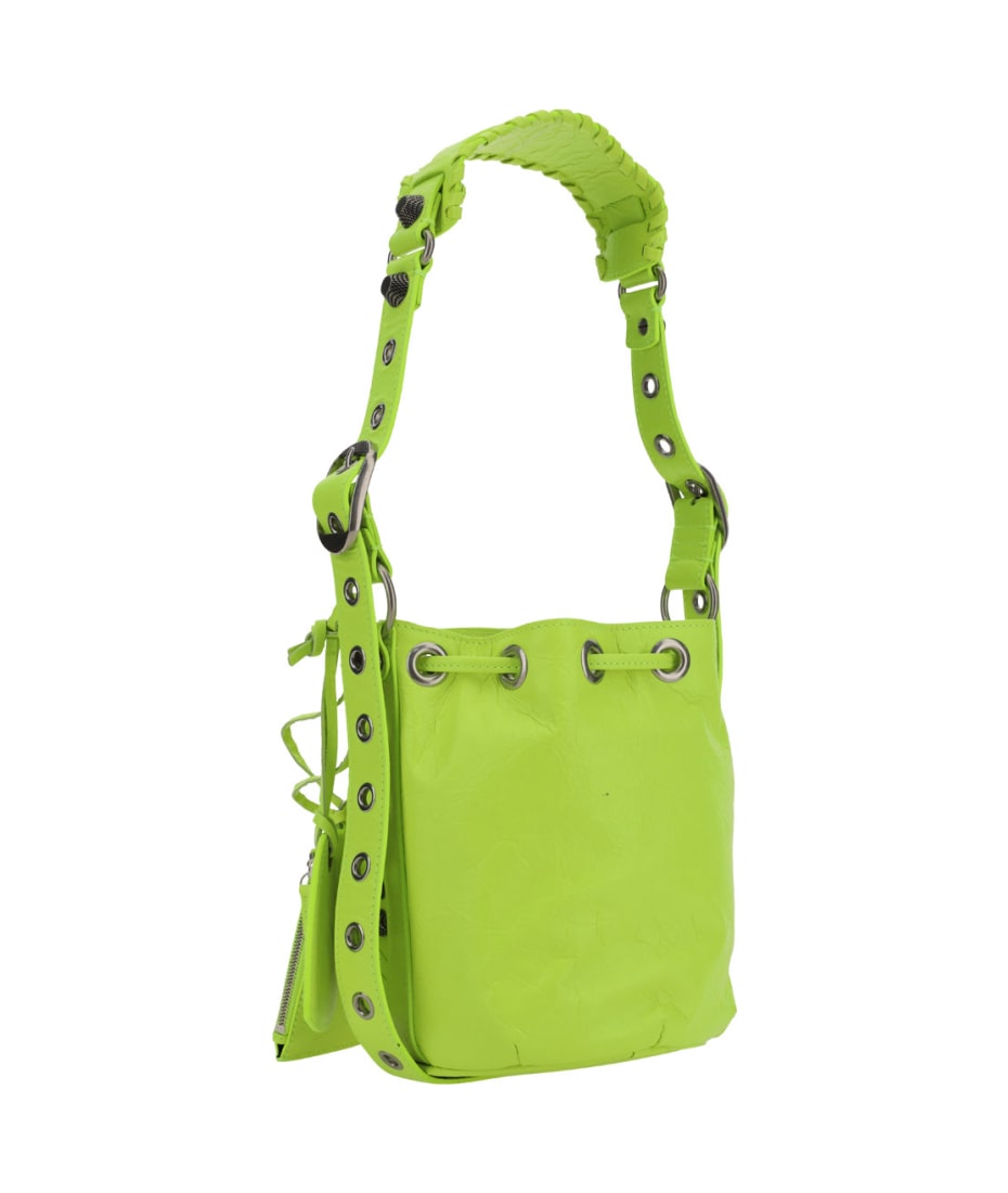 ショルダーバッグ・ポシェット BALENCIAGA Fluo Yellow Leather Le Cagole Xs Bucket Bag Balenciaga Le Cagole XS Bucket Bag | Yellow | FARFETCH JO
