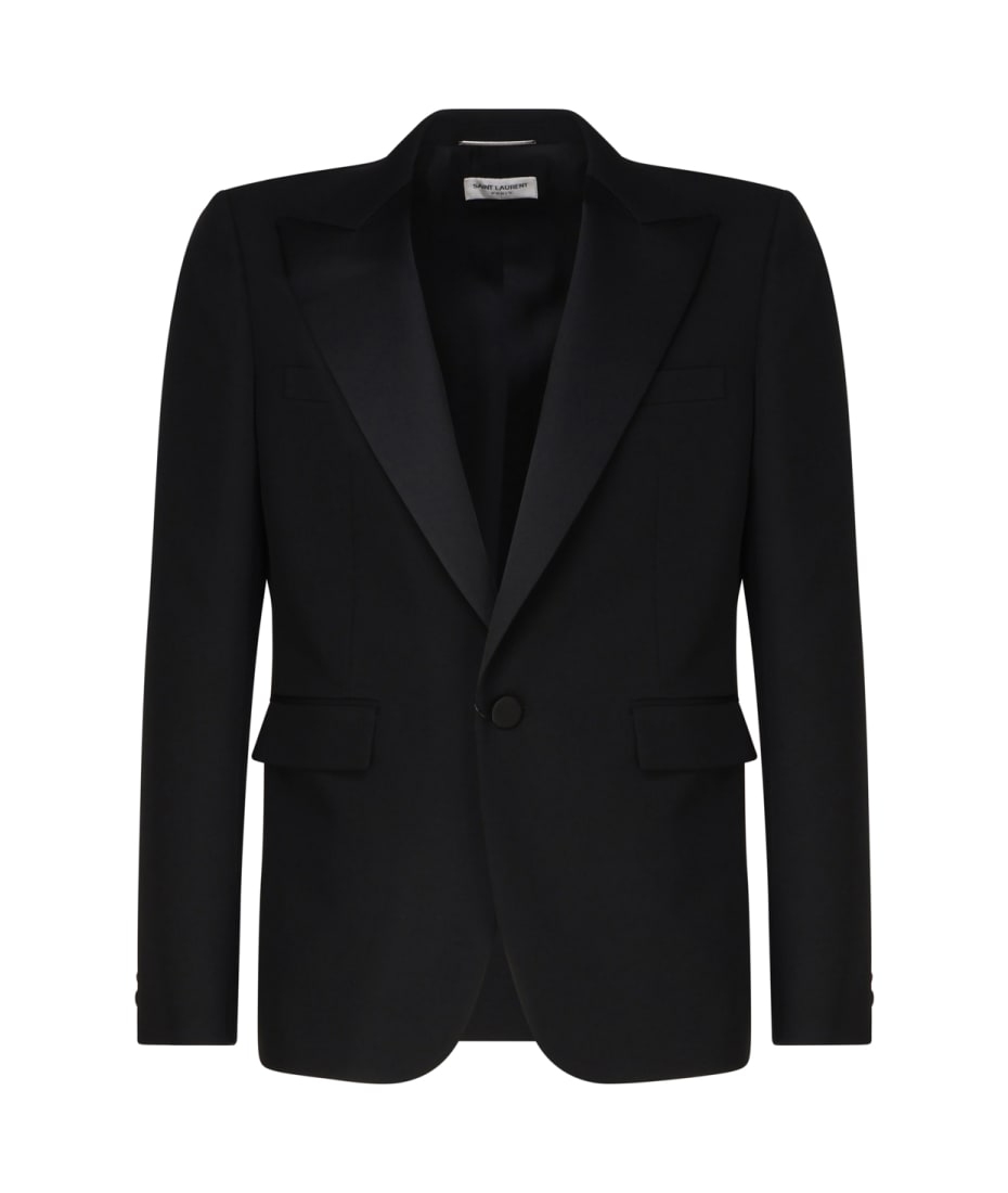 Saint Laurent Grain De Poudre Tuxedo Jacket | italist Saint Laurent Grain De Poudre Tuxedo Jacket | italist