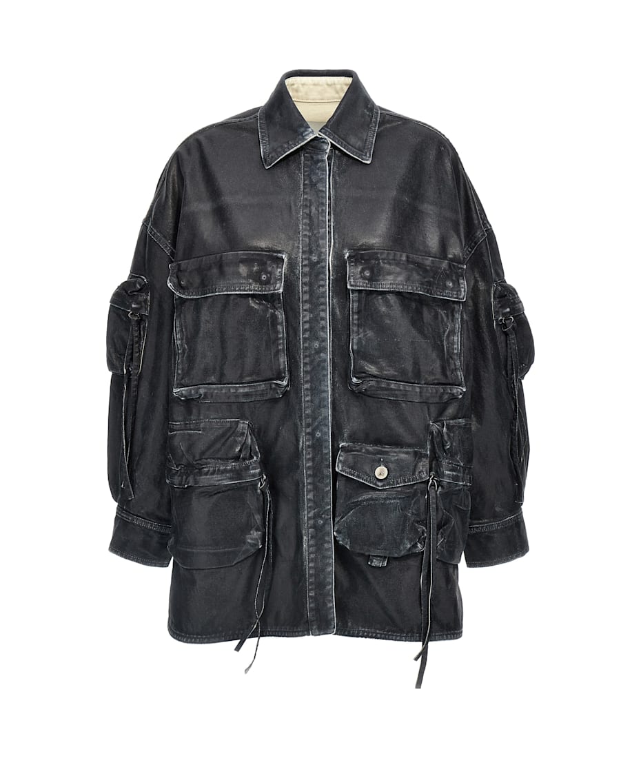 コート THE ATTICO 'Fern' coat Blue Fern'' washed blue short coat for Women | THE ATTICO®