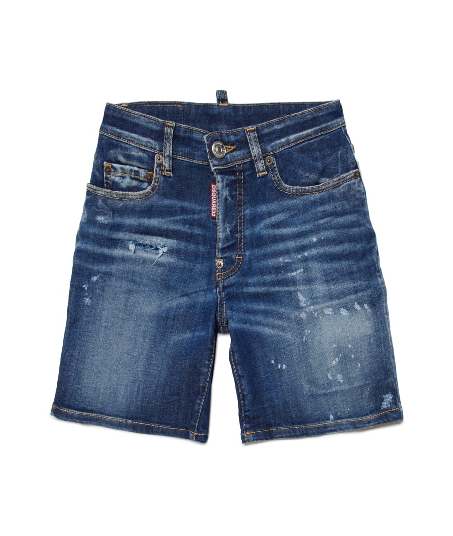 Dsquared2 D2p460m Shorts Dsquared Dark Denim Shorts With