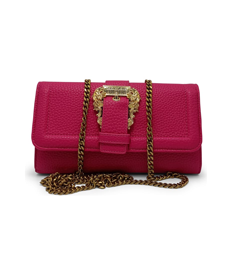 Versace Jeans Couture Baroque Couture Buckled Crossbody Bag In Red