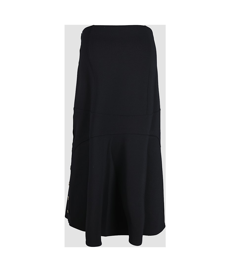 ワンピース GIVENCHY Women Mid Skirts BW229G4ZN9 001 black Gold Button Midi Skirt | GIVENCHY | elysewalker