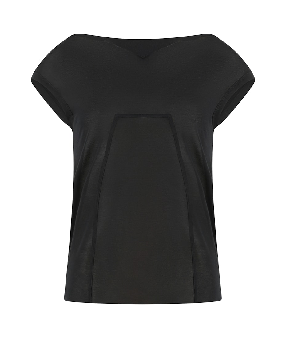 Tシャツ・カットソー Rick Owens Ribbed viscose and wool T-shirt Black RICK OWENS - TOPS - Rick Owens