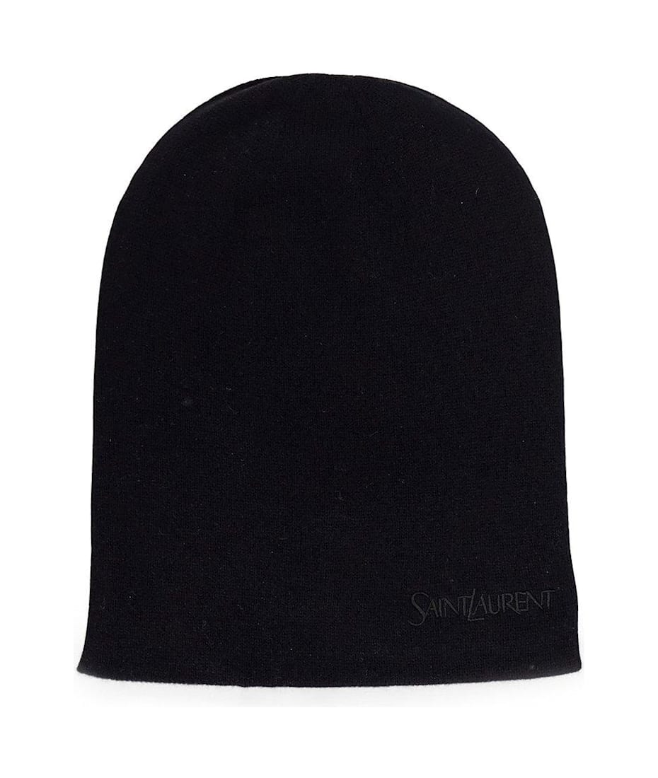 ニットキャップ・ビーニー Saint Laurent Logo Embroidered Beanie In Cashmere SAINT LAURENT embroidered beanie in cashmere | Saint Laurent