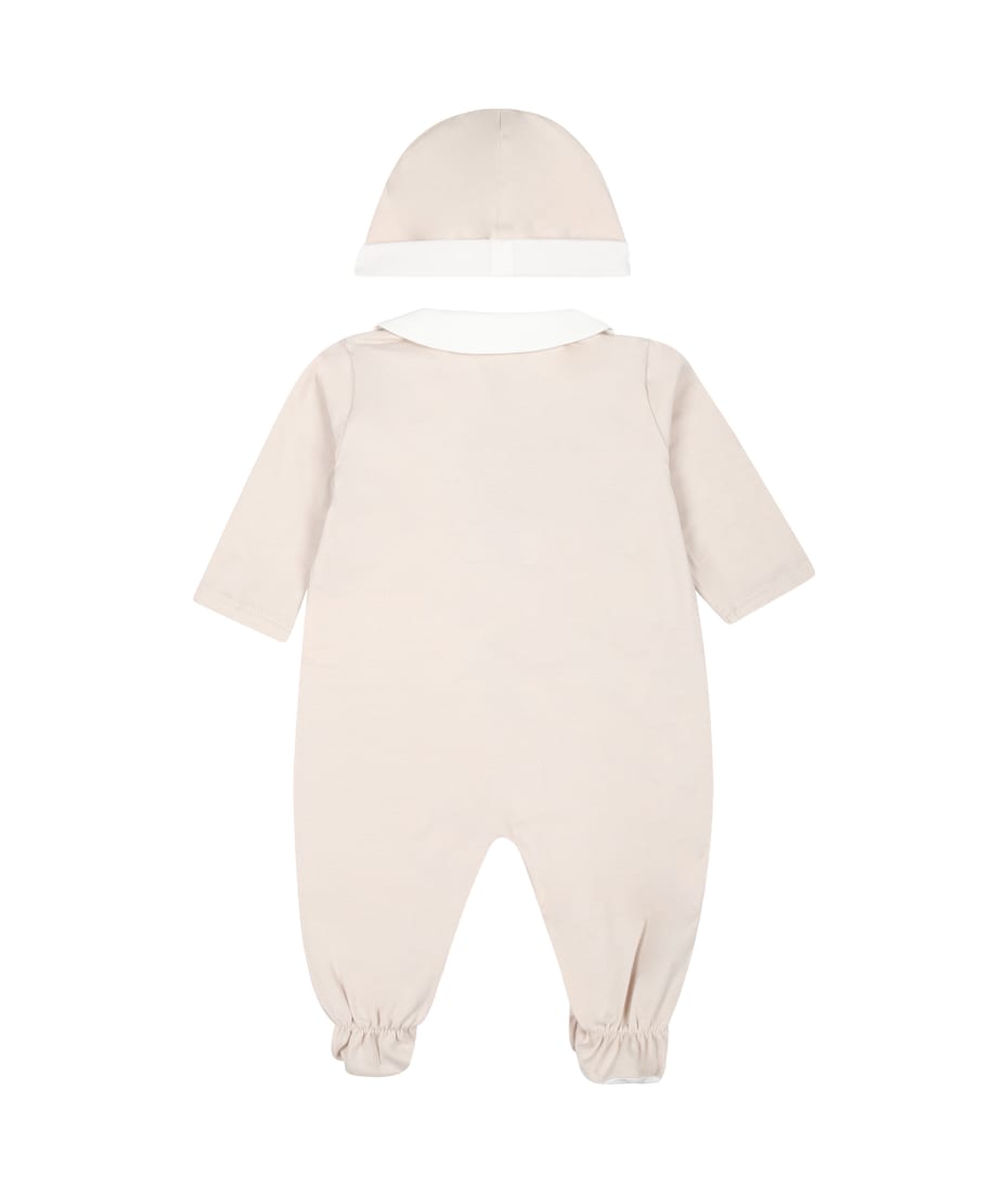 Fendi Baby Brown Beige FF Cashmere Knit Romper