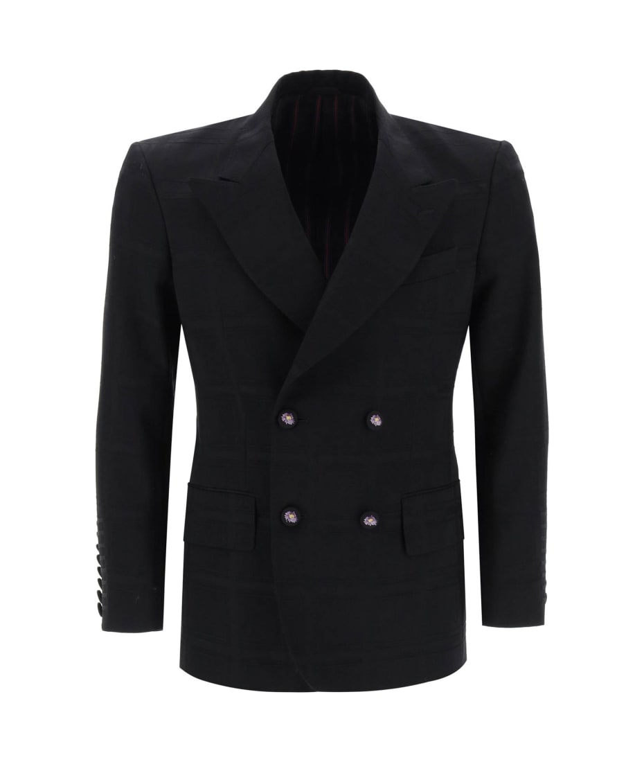 ジャケット ETRO FW24 DOUBLE BREASTED BLAZER (WRCA0035 99TTB54B0711) Etro Double-breasted velvet blazer Etro