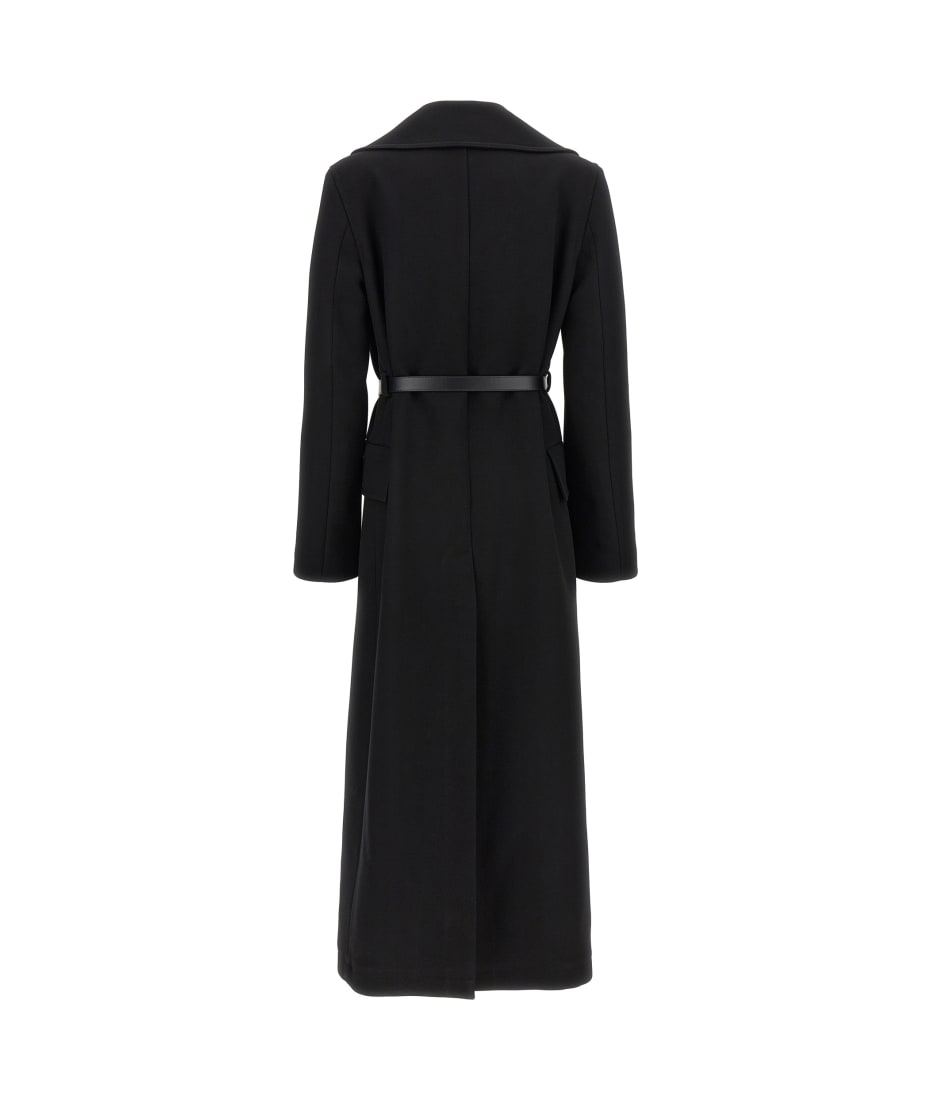 コート JIL SANDER Double-breasted coat Black  J02AA0140J40178 Jil Sander Black double-breasted coat in virgin wool