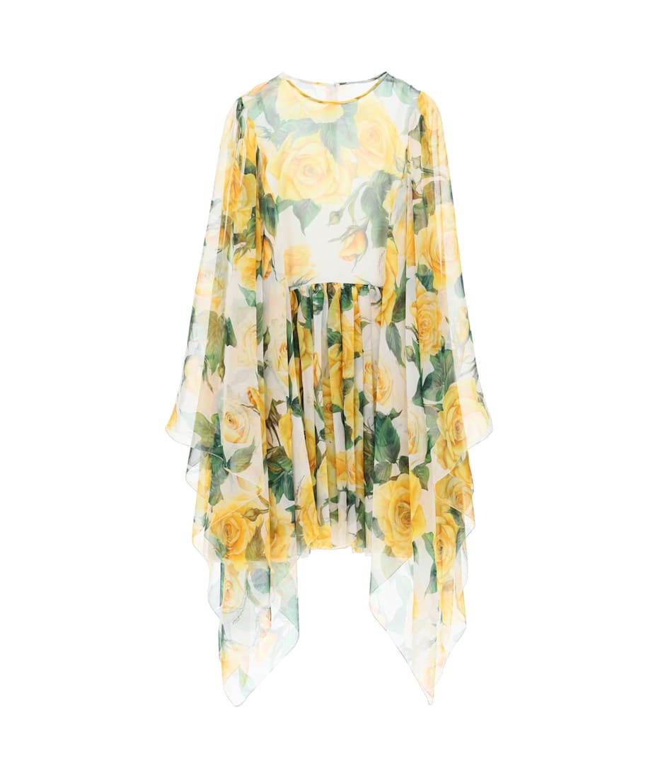sachin and babi light blue dress Dolce and Gabbana 2000s Green Silk Chiffon Ruffled Dress
