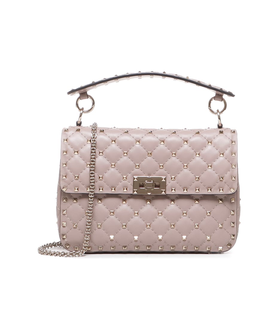 VALENTINO GARAVANI ◆ MEDIUM NAPPA ROCKSTUD SPIKE BAG Medium Nappa Rockstud Spike Bag for Woman in Black