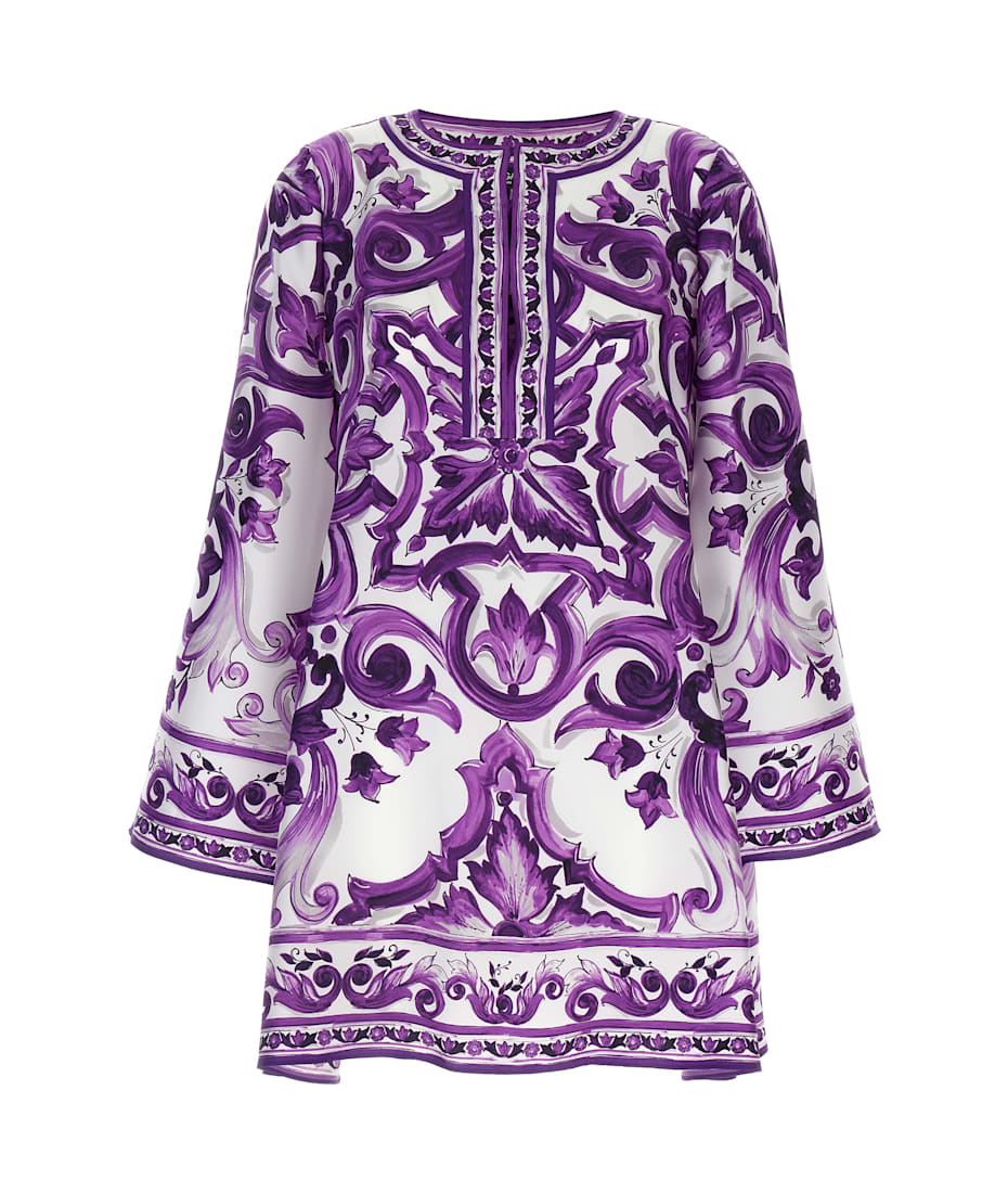 ワンピース Dolce & Gabbana 'Maiolica' print mini dress DOLCE&GABBANA Maiolica printed brocade mini dress | NET-A-PORTER
