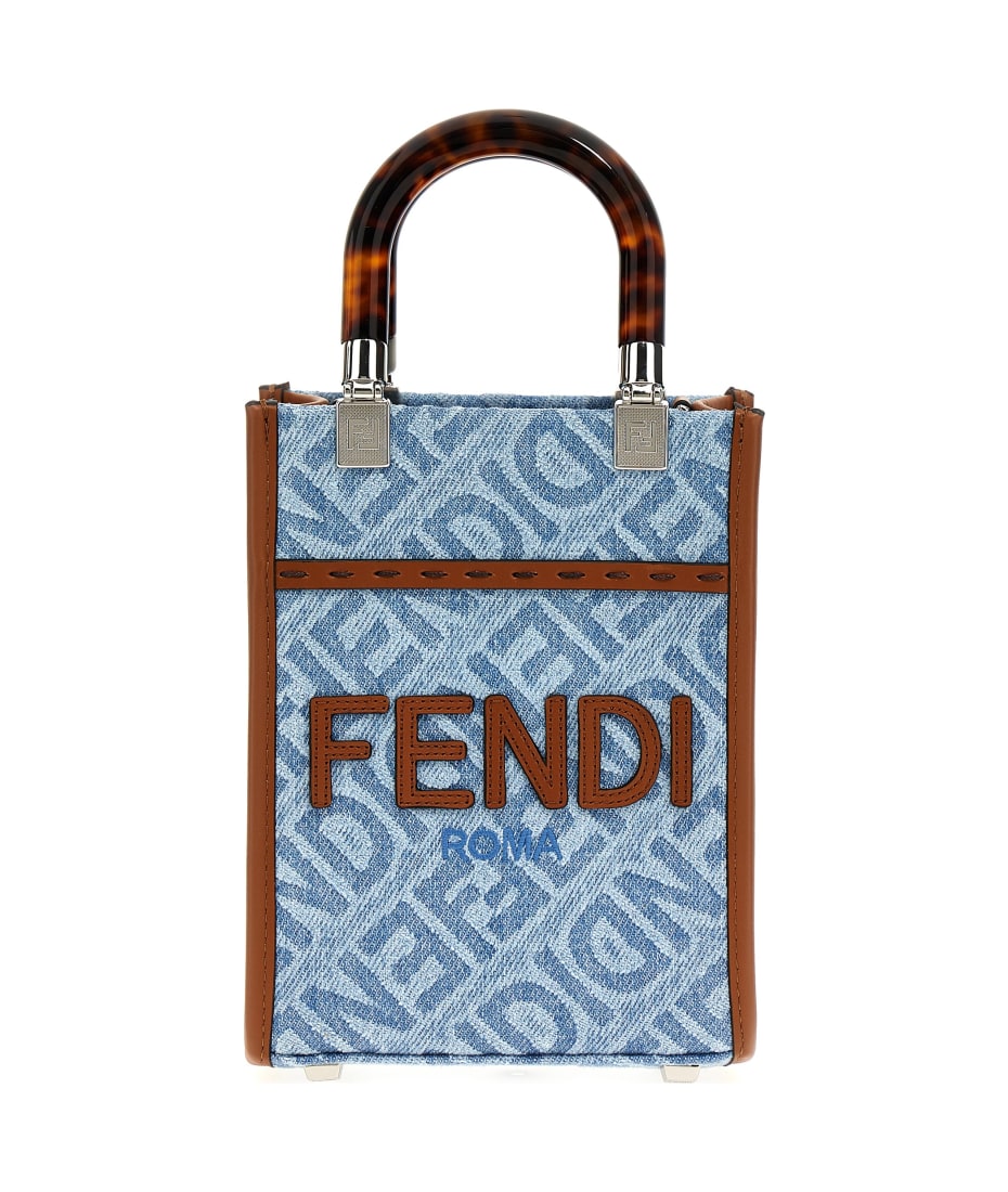 Fendi Sunshine Plexiglass Leather Shoulder Tote Bag