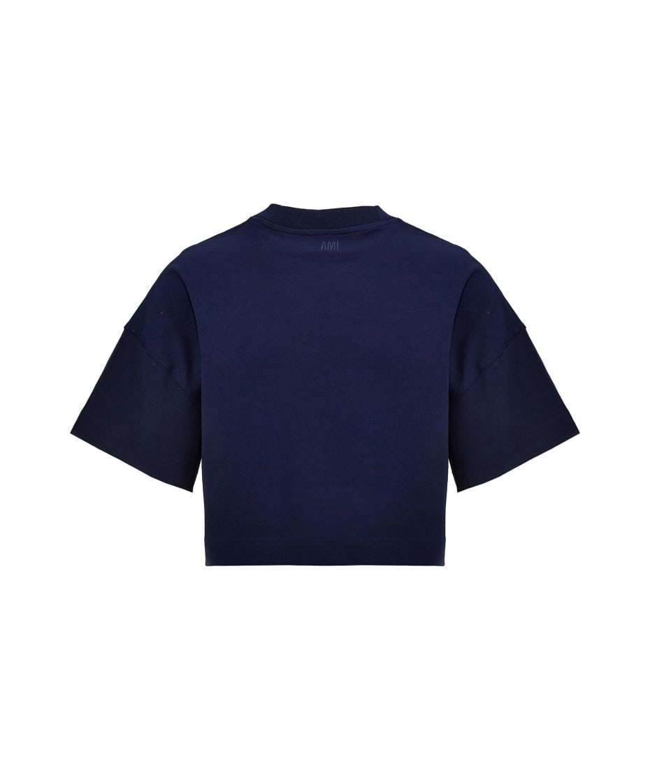 Ami Alexandre Mattiussi 'coeur Distinta' Cropped T-shirt - Blue