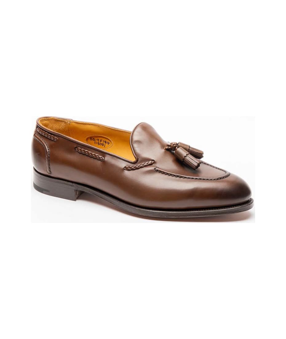 Edward Green Belgravia Dark Oak Antique Calf Tassel Loafer 