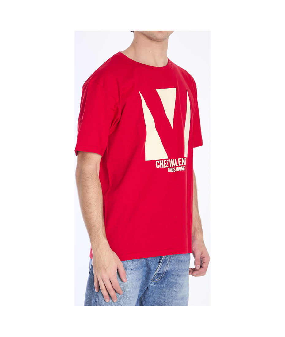 【関税込み】Valentino Garavani 'Chez Valentino' T-shirt Valentino Garavani Cotton T-Shirt with Chez Print | Saks