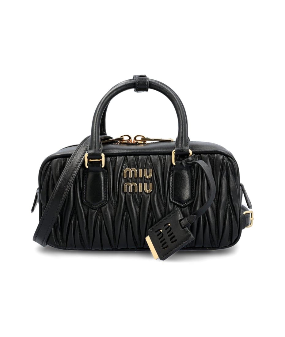 【Miu Miu 】Logo-Lettering Tote Bag ファーバッグ miu ミュウミュウ モントーネレター・ムートンMIUロゴ シープ