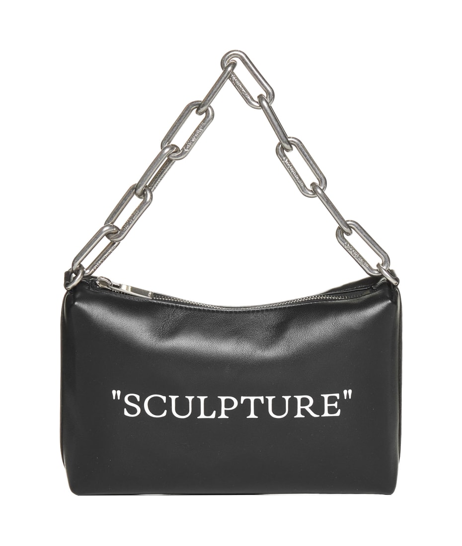 Off-white Sculpture Leather Shoulder Bag In Black