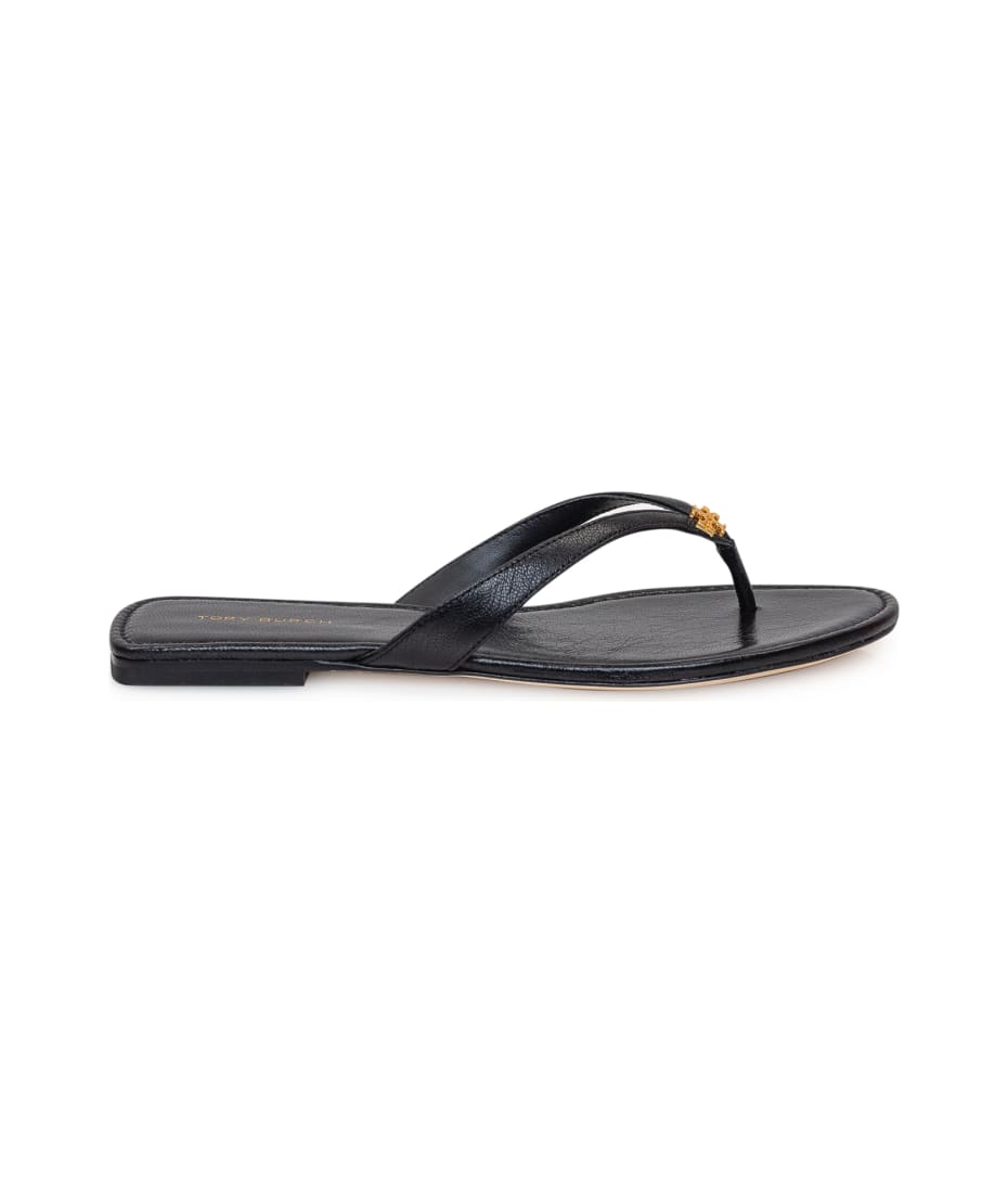 【送料&関税込】Tory Burch Logo Thong Sandal Tory Burch Miller Leather Logo Wedge Thong Sandals | Neiman