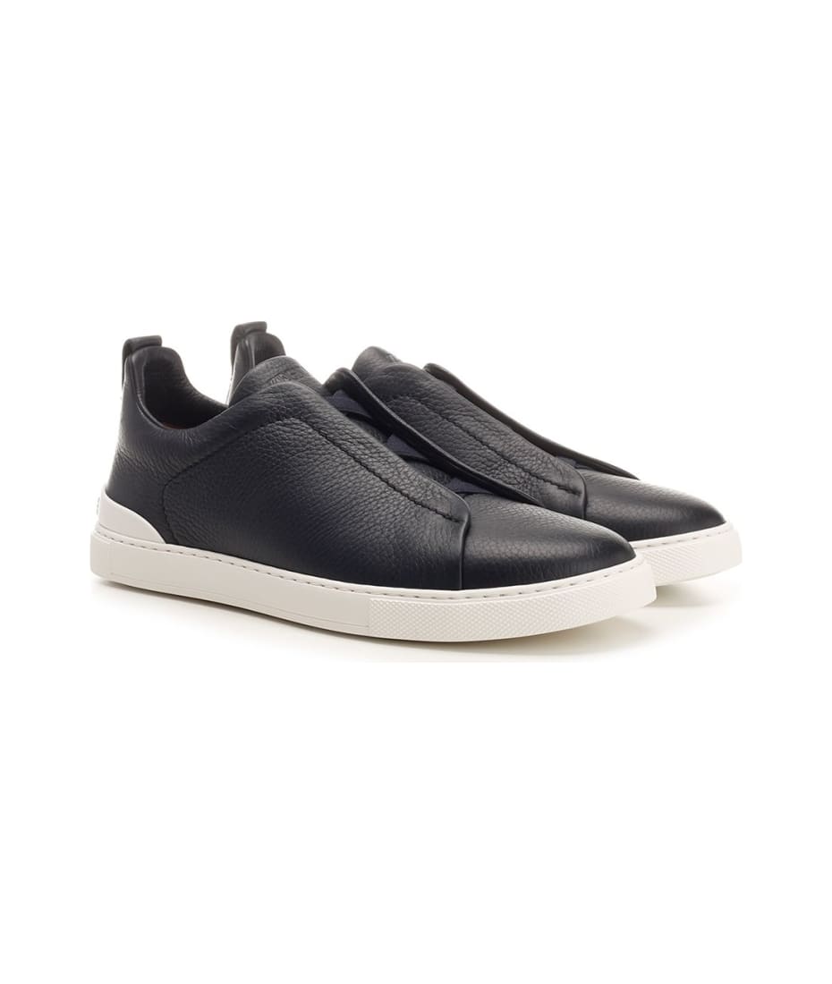 スニーカー ERMENEGILDO ZEGNA Men Sneakers LHCVOS4667Z NAV Blue Zegna - Triple Stitch Blue Canvas Low Top Sneaker