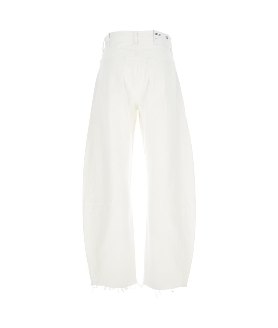 【送料&関税込】AGOLDE luna White Jeans With Logo Patch On T AGOLDE 'luna' White Jeans With Logo Patch On The Rear And