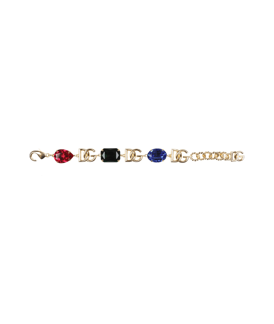 Dolce & Gabbana Bracelet With Colored Stones And Dg Logo